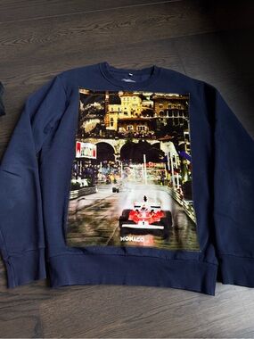 Men's Navy Monaco Graphic Crewneck Sweatshirt